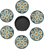 Daisy Coasters for Drinks, Daisy Decor Bar Drink Coasters for Coffee Table - Image 4