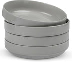KooK Ceramic Large Pasta Bowls, Microwave and Dishwasher Safe, Shallow Serving by Kook