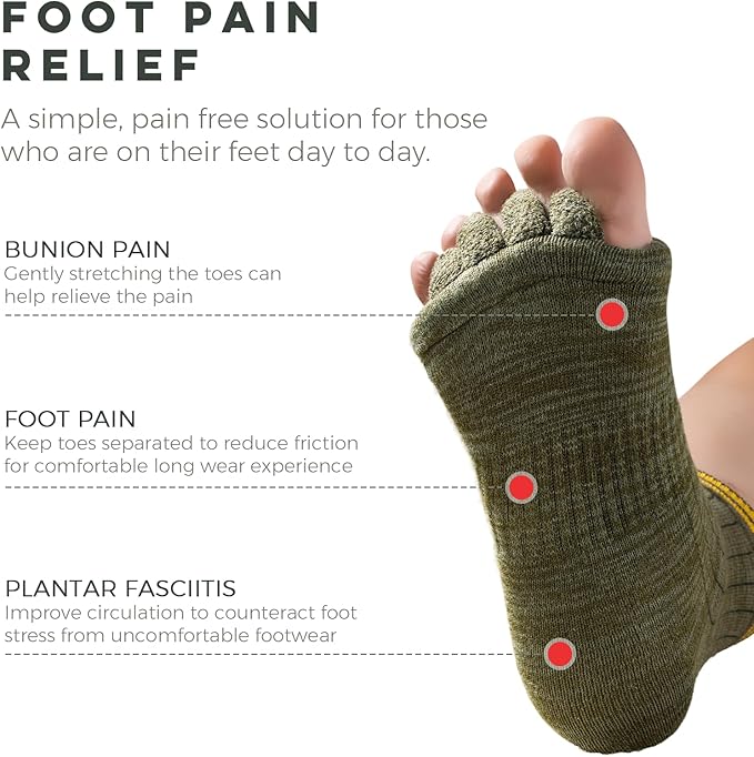 Toe Separator Socks,Foot Alignment Sock for Health Care, Pain Relief, Bunion Corrector, Breathable Toe Socks for Women/Men