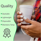 12 OZ Foam Cups for Hot & Cold Drinks. USA-Made 50-Pack - Image 6