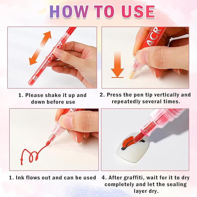 12 Colors Nail Art Pens Set Nail Polish Pens Nail Art Drawing Pen Quick Dry Waterproof Nail Art Painting Pens kit for Home DIY Nail Art Design