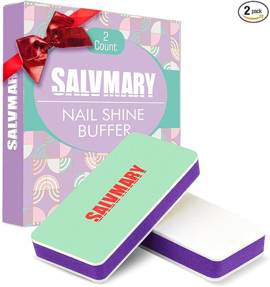 Nail Shiner Buffer Blocks - 2 Sided Shining Nail Polisher Sponge Buffing Block File 400/3000 Grit Manicure Nail Art Tools 2Pcs