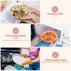 MISS BIG Wheat Straw Dessert Plates Set of 8, 8 Inch, BPA Free, 4 Colors | 8 - Image 3