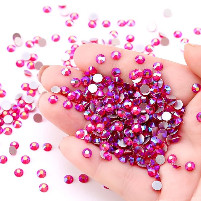 Novani Crystal Rhinestones, Flatback Loose Gemstones 1440pcs Glass Rhinestones for Clothes Shoes Crafts Makeup Nail Art and DIY Decorations(SS20, Light Siam AB)