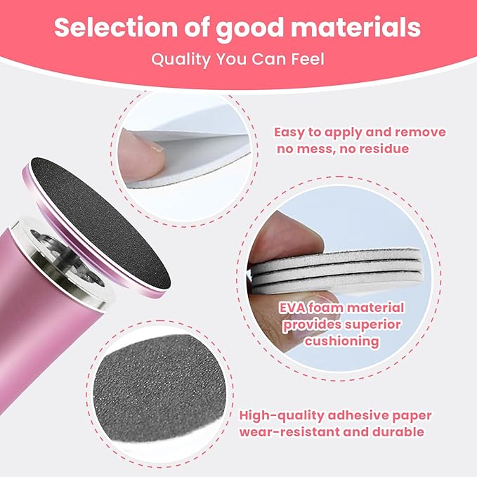 60 Pcs Sandpaper Set 1.7'' x 1.7'' for Electric Foot Callus Remover,Pedicure Disc,Sander Discs Replace Set