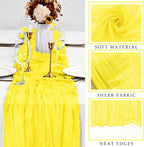 Yellow 6 Pieces Cheesecloth Table Runner 10FT Runner - Image 2