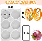 Round Coaster Resin Molds, Large 6 Cavity Extra Deep Coaster Molds | 4 Inch - Image 5
