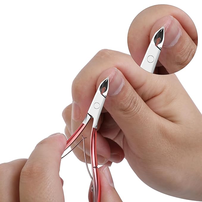 Professional Cuticle Trimmer Nail Cuticle Cutter Stainless Steel Cuticle Nippers with Sharp Blades of Cuticle Clippers Manicure Tools with Double Spring for Nail Care,Stocking Stuffers