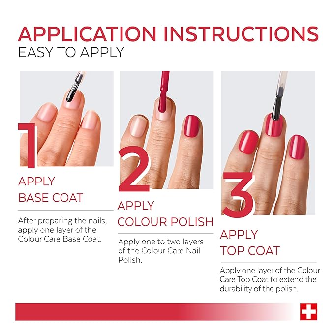 PODERM - Nail Polish – Enriched with Tea Tree – Improves nail appearance – Ingredients Natural/Vegan - foot/hand - Swiss Made (Red Rose)