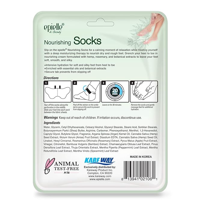 Epielle Relaxing & Nourishing Hand & Foot Masks for Dry, Overworked Skin, Self Care Gifts for Women, Spa Kit, Stocking Stuffers, Thanksgiving Essentials, 6 Moisturizing Gloves & 6 Moisturizing Socks