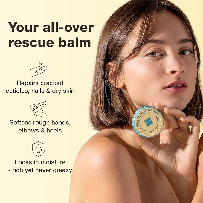 Onsen Hand & Cuticle Rescue Cream | Organic Nail Strengthener & Balm | Dry, Cracked Hands, Elbows & Feet | Shea Butter, Tsubaki & Jojoba Oil | Nail Repair & Growth, Vegan - 1 Pack (0.88 oz)