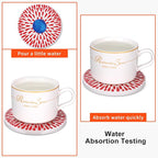 Absorbent Coasters Set of 6 Round Ceramic Coasters - Image 2