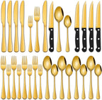 24-Piece Gold Silverware Set by DEHOVKitchen