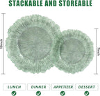 U-QE 60PCS Clear Green Plastic Plates - Image 2