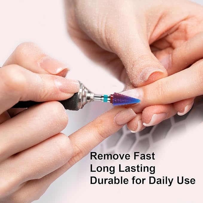 3/32" 2PCS Clean Umberllas Bits Medium Grit Carbide Cuticle Cleaner Bit for Electric Nail Drills – Professional Manicure Tool for Nail Salons and Home Use (M Grit. Purple)
