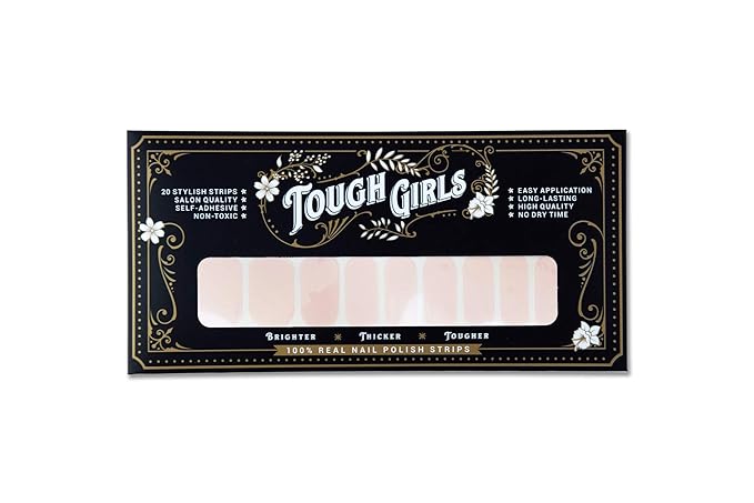 | Nail Polish Strips | 20 Stylish Strips | Brighter, Thicker, Tougher | Includes Cuticle Stick, Nail File, & Nail Wipes (Light Pink)