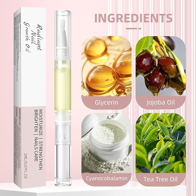 Rejuvenation Nail Growth Pen,Radiant Nail Growth & Strengthening Oil Pen with Cuticle Care and Manicure Nourishment for Moisturizing Nail Care,2Pcs