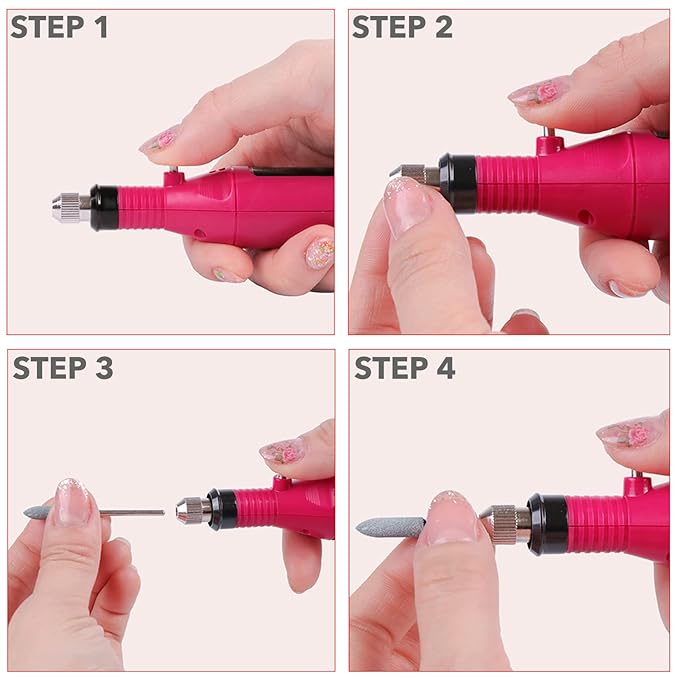 30-Piece Nail Cutter Drill Bit for Manicure Tungsten Steel Professional Manicure Drill Set Universal Diamond Drill Bits for Nails Electric Drill