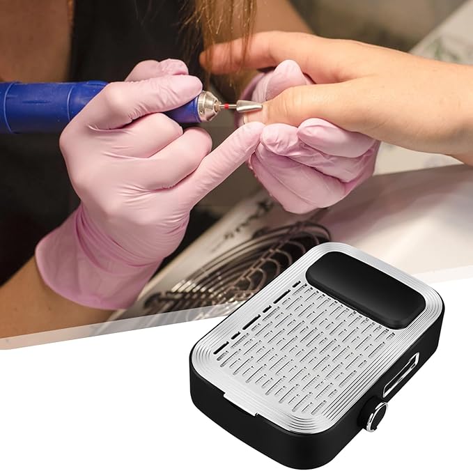 Homaisson 80W Cordless Nail Dust Collector, Rechargeable Desktop Nail Dust Vacuum for Manicures, Low Noise Vacuum Nail Fan with Adjustable Speed