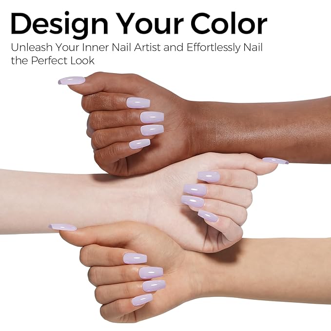TOMICCA Pastel Gel Nail Polish, 1 Pcs Purple Gel Polish, Nail Polish Gel, Soak Off UV Cure Light Purple Colors Nail Art Macarons Manicure Salon DIY