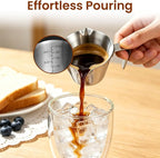 4 Pc Stainless Steel Espresso Shot Cups, 3.4oz/100ml, V-Shaped Mouth - Image 2
