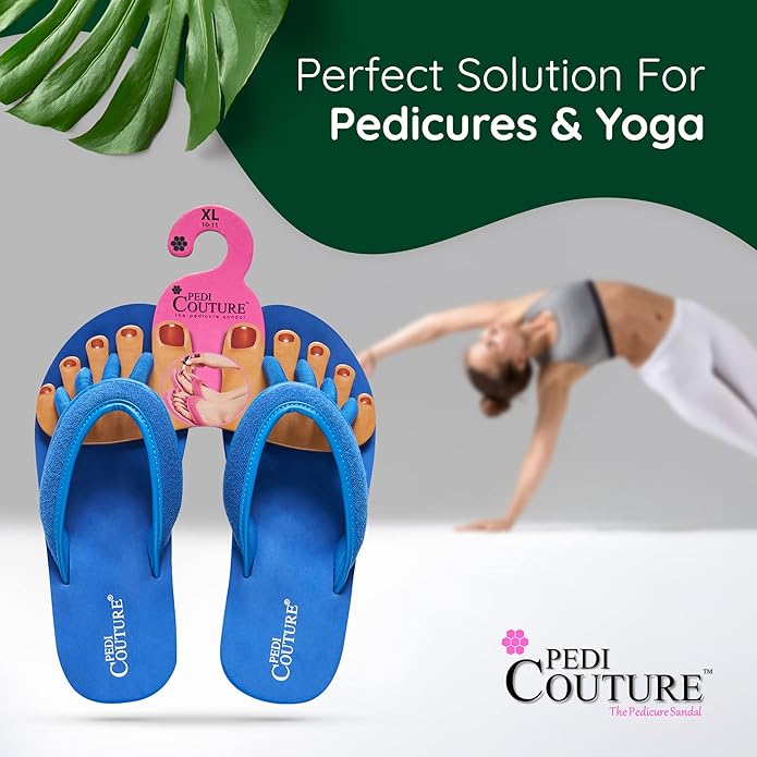 Pedi Couture Pedicure Sandals with Built In Toe Separators for Women - Comfortable Spa Style Flip Flops for Home, Salon, Yoga & Gym Use