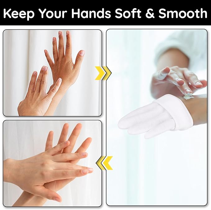 Segbeauty 24 Count Extra Large White Cotton Moisturizing Gloves, 12 Pairs Hand Gloves Moisturizing Overnight for Dry Hand, White Gloves Lotion Gloves for Men and Women, Sleeping Gloves for Rough Hands