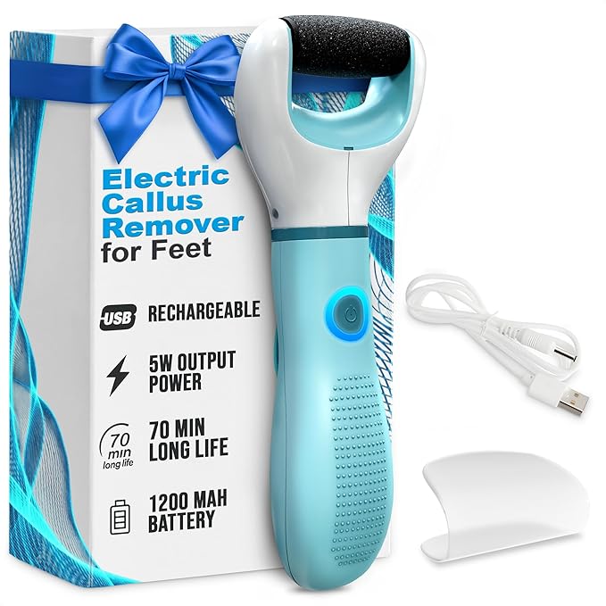 USB Rechargeable Electric Foot Callus Remover Tool – 3-Speed Foot Sanders for Feet (1800/2200/2800 RPM) with Replaceable Roller | 1200mAh, 70 Min Runtime – Pedicure Tools for Feet Smoothing