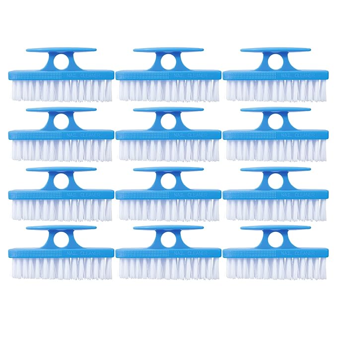 Nail Brush for Cleaning Fingernails, Nail Scrubber Brush, Toe Foot Hands Fingernail Brush Cleaner- Small Scrub Brush- All-Purpose Stiff Cleaning Brush (12 Pack, Blue)