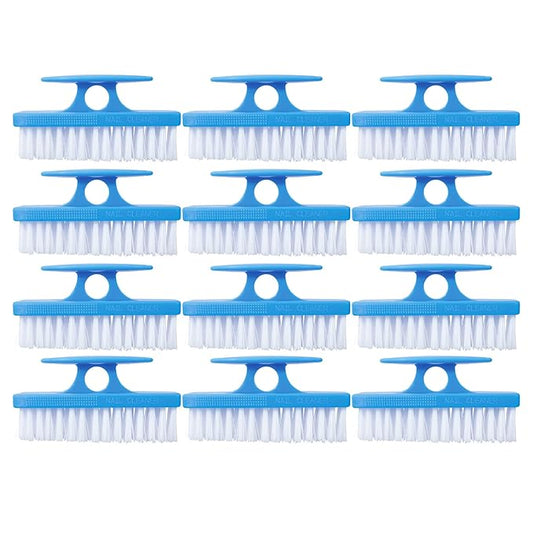 Nail Brush for Cleaning Fingernails, Nail Scrubber Brush, Toe Foot Hands Fingernail Brush Cleaner- Small Scrub Brush- All-Purpose Stiff Cleaning Brush (12 Pack, Blue)