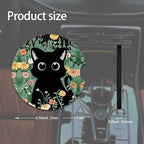 2pcs Cute Black Cat Car Coasters, Absorbent Universal neoprener Cup Holder - Image 2