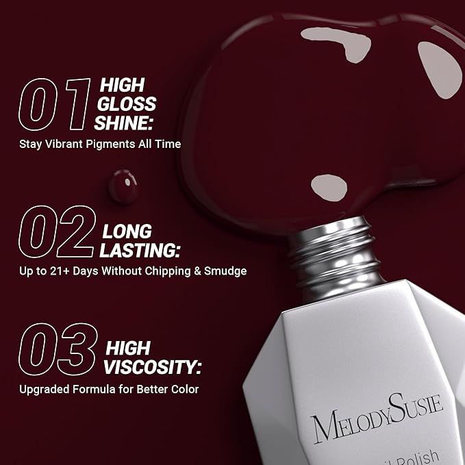 MelodySusie Thick Brown Gel Nail Polish,0.5fl oz Nails Soak Off UV LED Dark Red Brown Gel Polish Gift for Women Nail Art Manicure Salon DIY Nail Design Decoration at Home-077