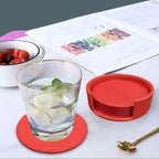 Coasters Set of 6 Soft Leather Drink Coaster Round Coaster - Image 8