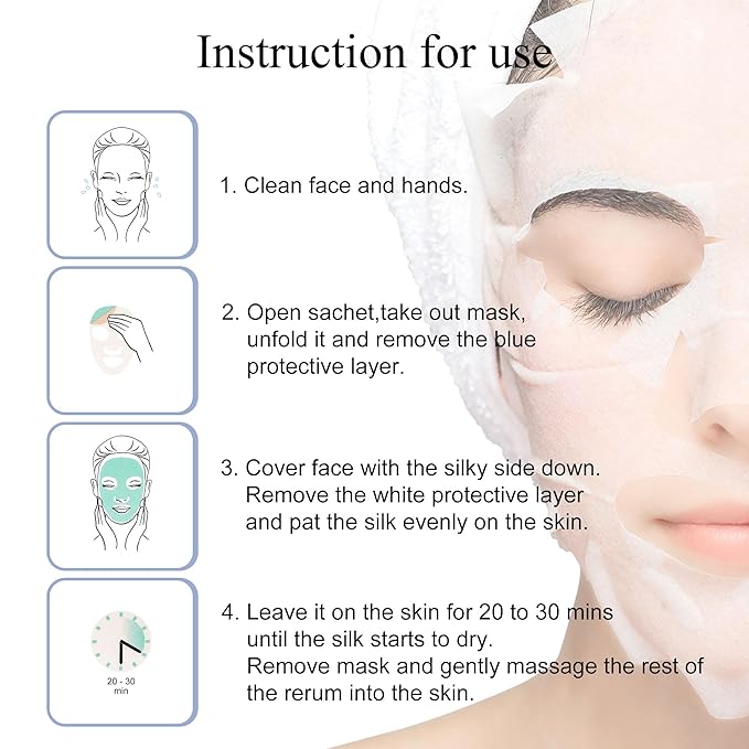Dermaroller Hydrating Face Mask Sheets - 10 Pack with Hyaluronic Acid, Matrixyl & Vitamin E for Anti-Aging Skincare and Radiant Glow