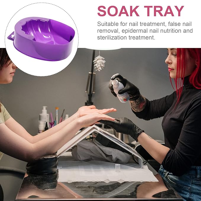 Manicure Soaking Bowls Nail Art Hand Soak Treatment Bowls Soaking Soak Bowl Purple Nail Art Polish Removal Wash Soaker Tray Manicure Spa Tools
