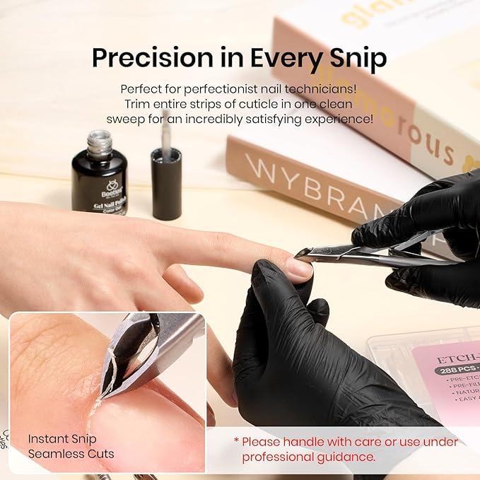 Beetles Pro 1-Pcs Cuticle Trimmer – Professional 4MM Blade Swan Neck Cuticle Nippers Stainless Steel Dead Skin Nails Nippers for Nail Care, Nail Art Prep – Salon Quality Manicure Tool
