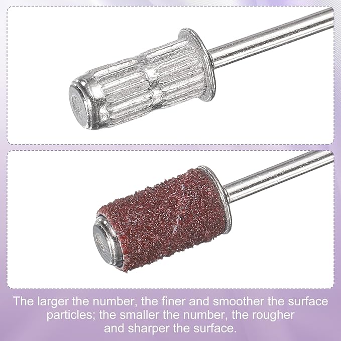 HARFINGTON 211pcs Small Sanding Bands 80/120/180 Grit for Nail Drill Bits Mini Sanding Band with 2.35mm Mandrel for Nails Gel Manicures