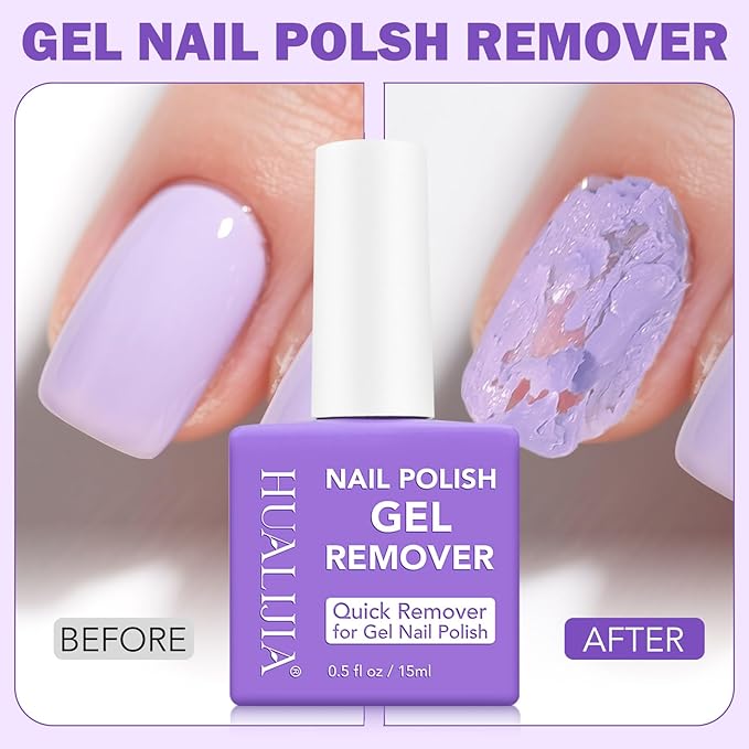 2 Pack Gel Nail Polish Remover, Gel Polish Remover Kit- Quickily and Easily Removes Gel Nail Polish at Home in 2-5 Mins - No Need for Foil, Soaking or Wrapping,0.5 Fl Oz