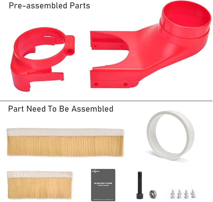 Daedalus NL330 CNC Dust Shoe, 90mm, Red