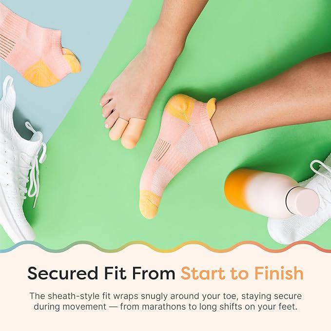 ZenToes 6 Pack Gel Toe Cap and Protector - Cushions and Protects to Provide Relief from Missing or Ingrown Toenails, Corns, Blisters, Hammer Toes (Variety, Beige)