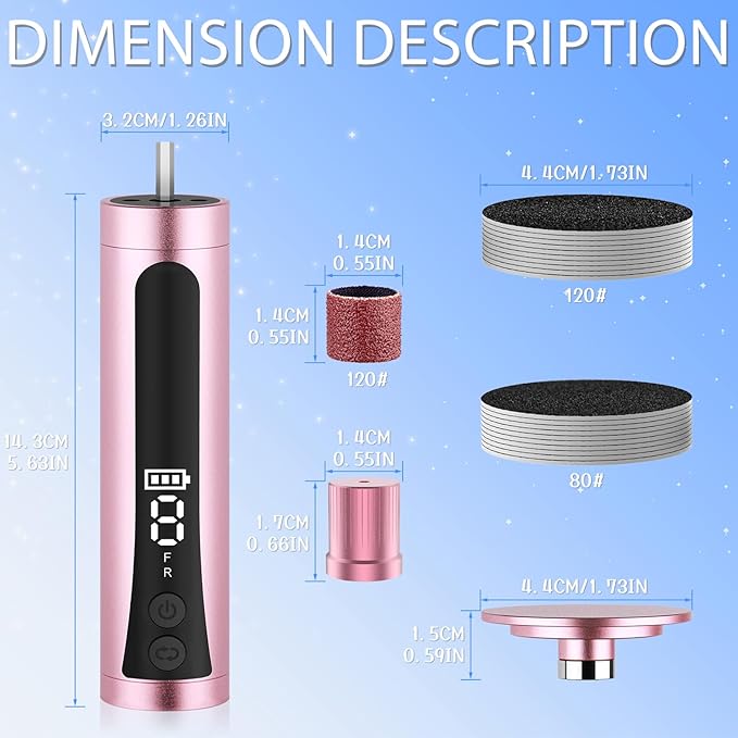 Electric Feet Callus Remover Rechargeable Electric Foot File Heel Scraper 9 Speeds 2 Sanding Heads LCD Display Cordless Foot Sander Grater Grinder for Cracked Dead Skin Women Men Home Pedicure (Pink)