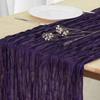 1 Pack Dark Purple Cheesecloth Table Runner 120 Inch Boho Wedding Decor | by Fixwal