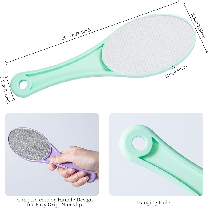 Nano Glass Foot File Callus Remover, 2 Pcs Hard and Dead Skin Remover for Feet, Double Sided Foot Scrubber Pedicure Tool, Hair Eraser for Softer and Smoother Feet Hands, Purple, Random Glass