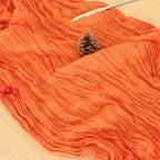3 Pack Orange Cheesecloth Table Runner 120 Inch Boho Wedding Decor | - Image 6