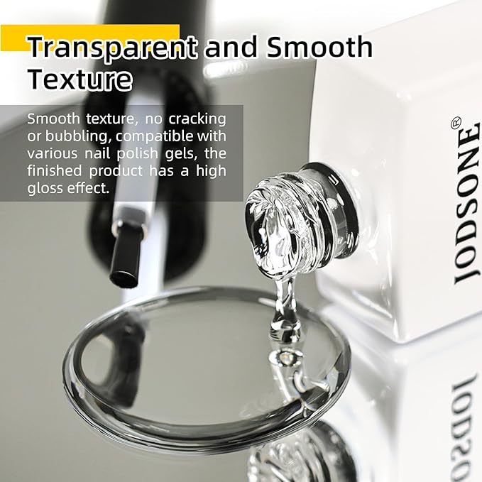 JODSONE 18ml Top Coat Gel Polish No Wipe High Gloss Shine Finish Long Lasting Gel Nail Polish Professional Manicure for Home DIY and Nail Salon