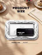 4-Pack Small Silver Serving Trays Set - Image 2