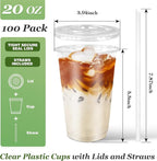 Charmount 100 Sets- 20 oz Clear Plastic Cups - Image 2