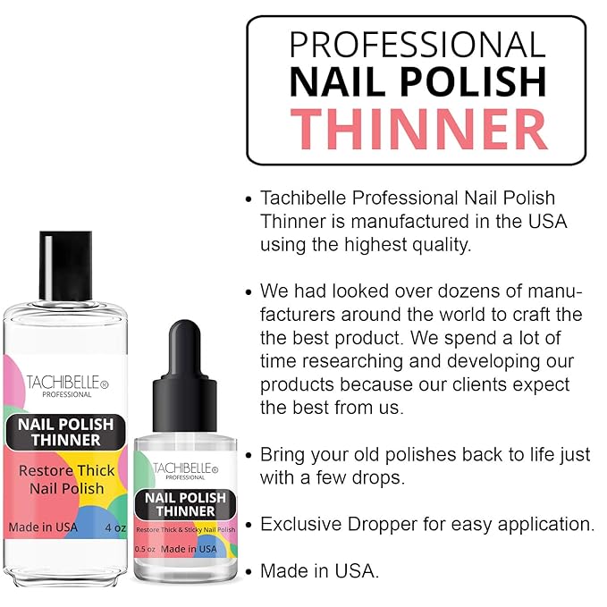 Tachibelle Nail Polish Thinner - Bring your old polishes back to life (Refill Size Kit)