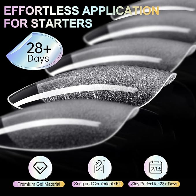 Short Almond Nail Tips 240Pcs Short Fake Nails Soft Press On Gel Nail Tips Pre-Shaped Half Matte Gelly Press on Fake Nails Tip for Acrylic Nail Tip Extension Home DIY & Salon Nails 12 Sizes