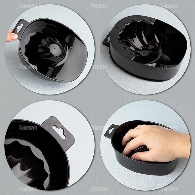 AUEAR, 2 Pack Manicure Bowl Nail Soaking Art Hand Soak Treatment Bowls Tray for SPA Tools (Black)